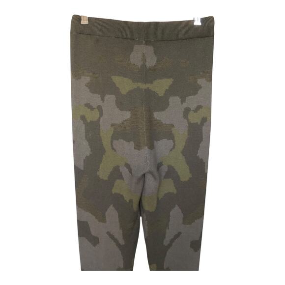Hem & Thread Camo Knit Jogger Pants Green Drawstring Lounge Womens Size Small - Picture 11 of 15